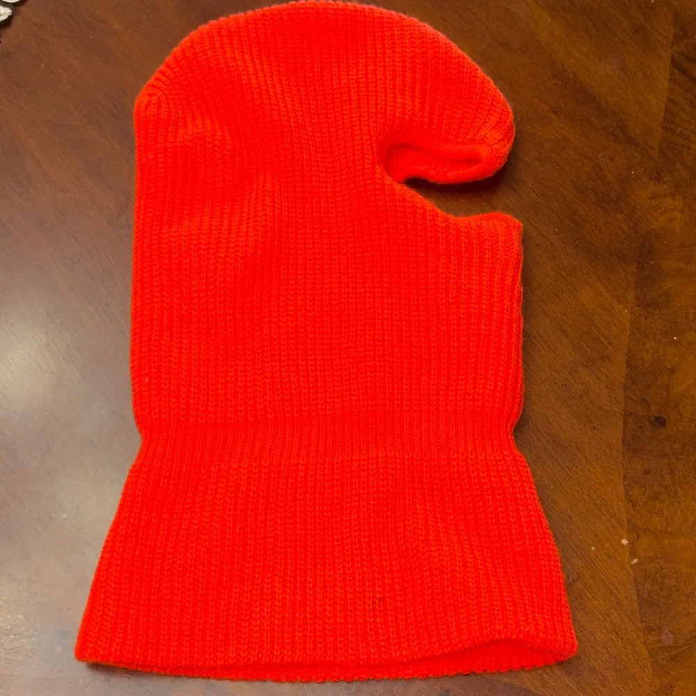 Bright Red Knit Face Mask Balaclava